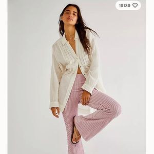 Free People Pull-On Velvet Flare Pants
